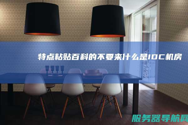 特点 粘贴百科的不要来 什么是IDC机房