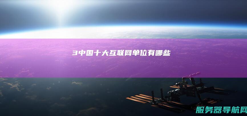 3 中国十大互联网单位有哪些