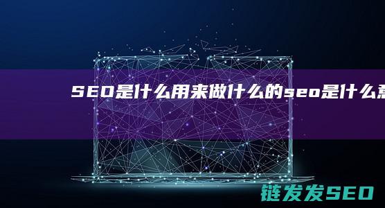 SEO是什么 用来做什么的 (seo是什么意思)