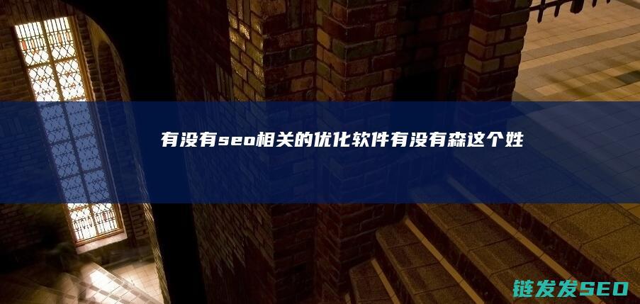 有没有seo相关的优化软件 (有没有森这个姓)