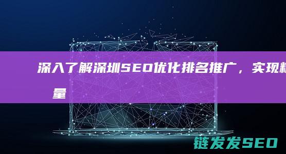 深入了解深圳SEO优化排名推广，实现精准流量转化 (深入了解深圳的英文)