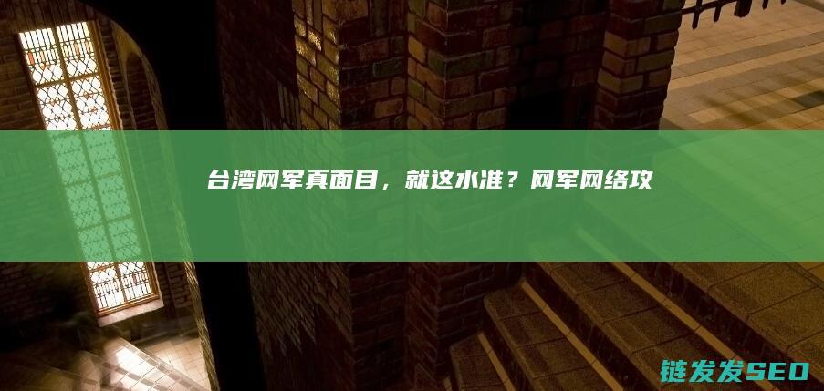台湾网军真面目，就这水准？网军网络攻